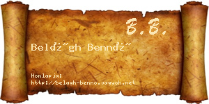 Belágh Bennó névjegykártya